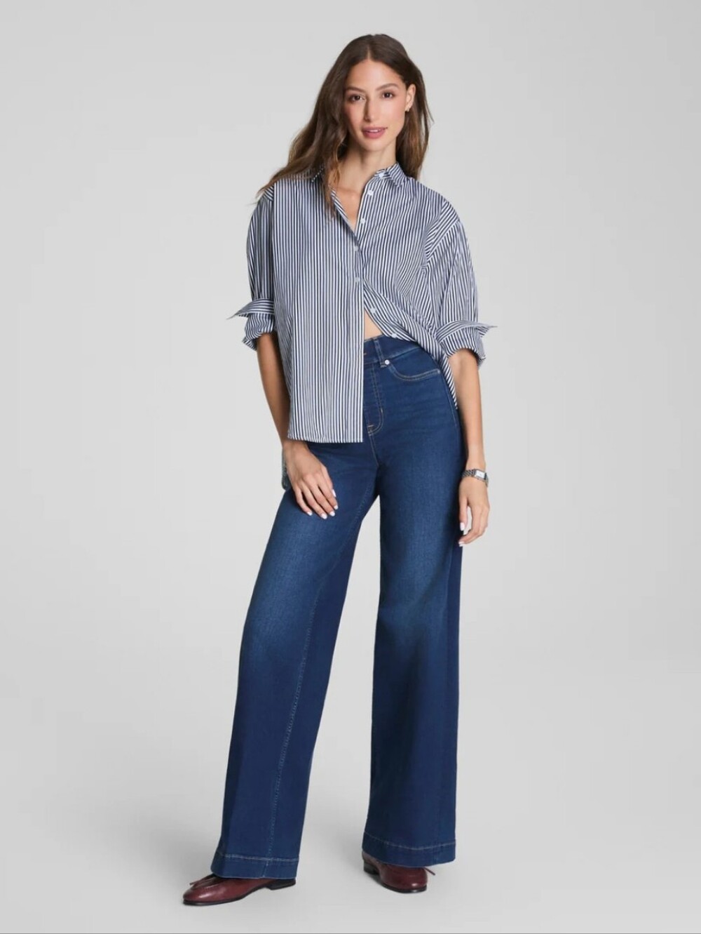 Spanx SPANXshape EveryWear Pull-On Wide Leg Jeans Women's Small Tall NWT